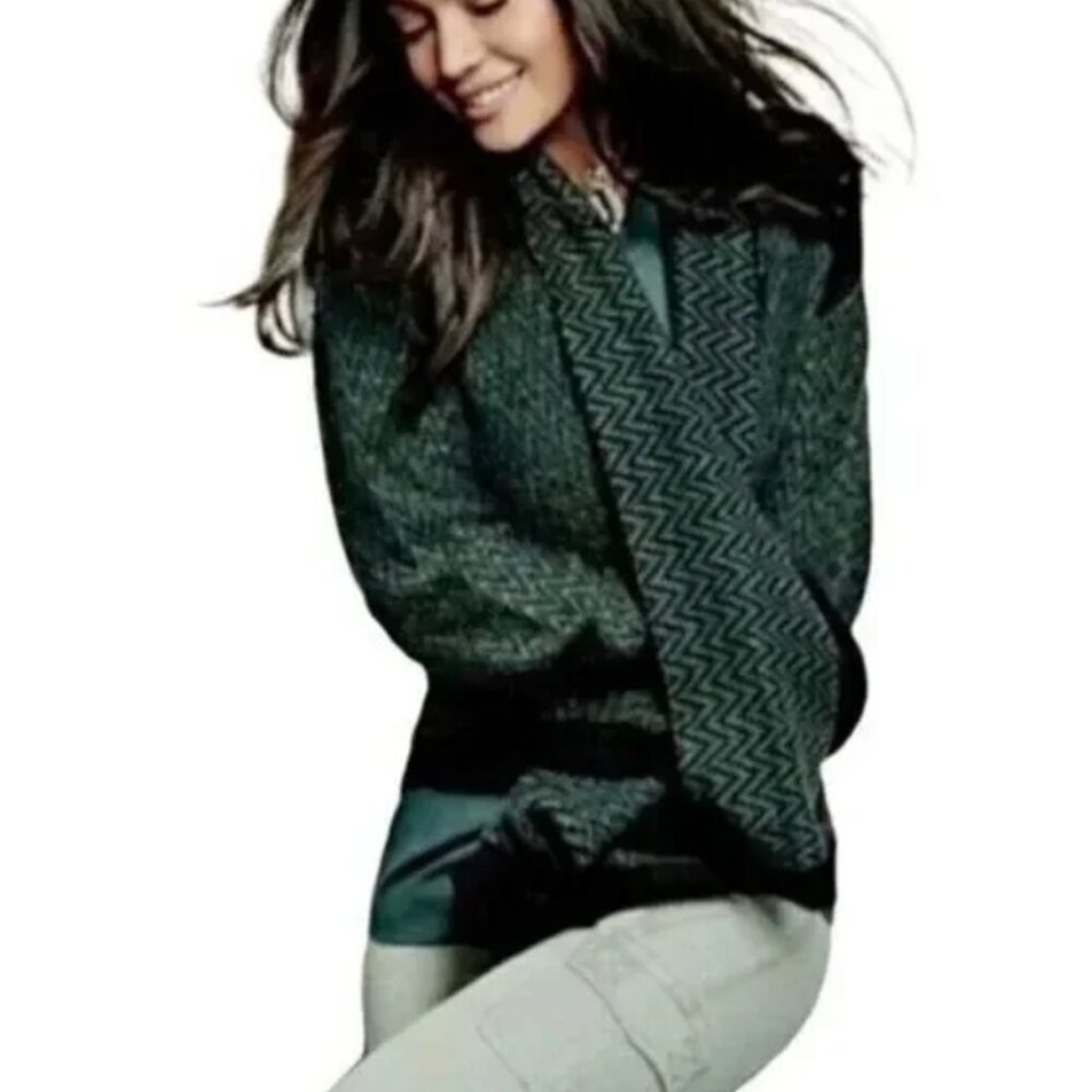 Green Chevron Knit Sweater